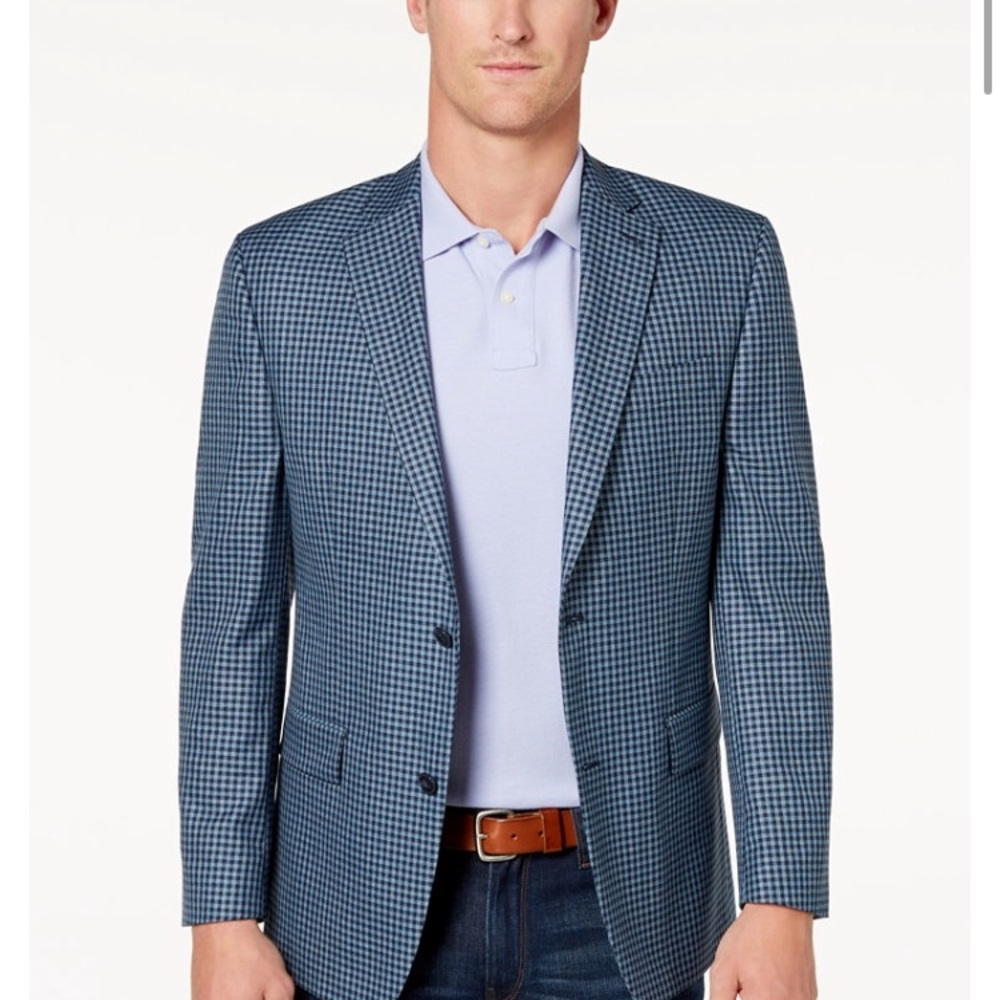 Michael Kors Classic Fit Blue Check Sport Coat NWT